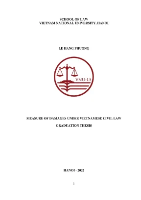 Khóa luận tốt nghiệp measure of damages under vietnamese civil law