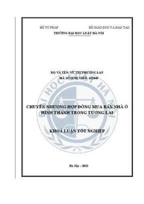 Khoá luận tốt nghiệp chuyển nhượng hợp đồng mua bán nhà ở hình thành trong tương lai