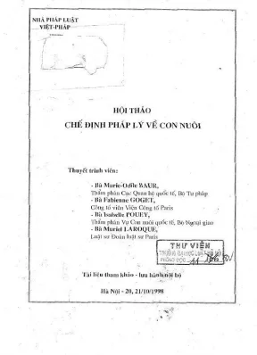 Kỷ yếu hội thảo khoa học chế định pháp lý về con nuôi