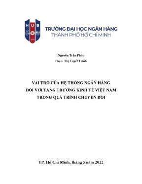 Sách chuyên khảo vai trò của hệ thống ngân hàng đối với tăng trưởng kinh tế việt nam trong quá trình chuyển đổi