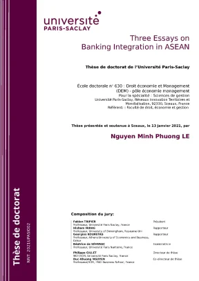 Luận án tiến sĩ three essays on banking integration in asean
