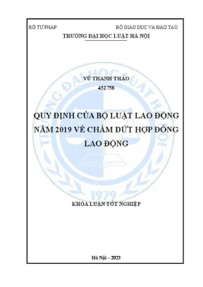 Khóa luận tốt nghiệp quy định của bộ luật lao động năm 2019 về chấm dứt hợp đồng lao động