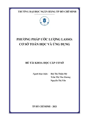 Đề tài nghiên cứu khoa học phương pháp ước lượng lasso cơ sở toán học và ứng dụng