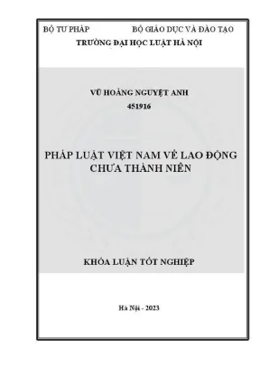 Khóa luận tốt nghiệp pháp luật việt nam về lao động chưa thành niên