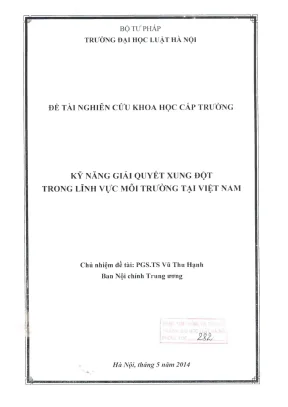 Đề tài nghiên cứu khoa học cấp trường kỹ năng giải quyết xung đột trong lĩnh vực môi trường tại việt nam