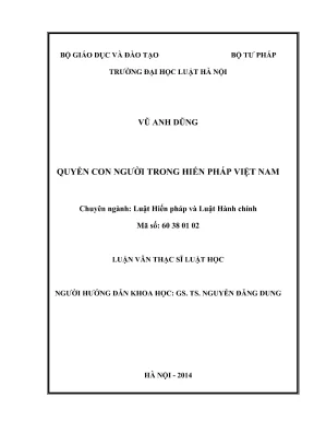Luận văn thạc sĩ luật học quyền con người trong hiến pháp việt nam