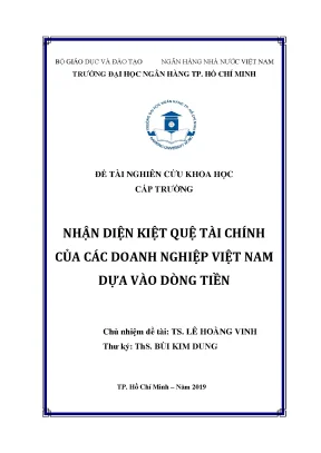Đề tài nghiên cứu khoa học cấp trường nhận diện kiệt quệ tài chính của các doanh nghiệp việt nam dựa vào dòng tiền