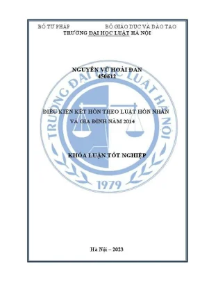Khoá luận tốt nghiệp điều kiện kết hôn theo luật hôn nhân và gia đình năm 2014