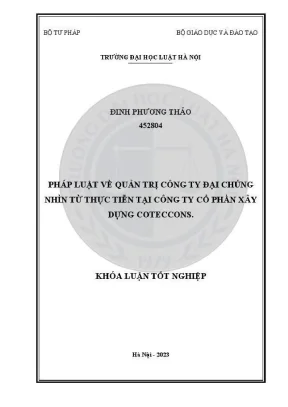Khoá luận tốt nghiệp pháp luật về quản trị công ty đại chúng nhìn từ thực tiễn tại công ty cổ phần xây dựng coteccons