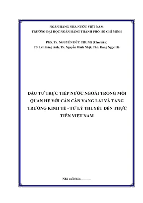 Sách chuyên khảo đầu tư trực tiếp nước ngoài trong mối quan hệ với cán cân vãng lai và tăng trưởng kinh tế từ lý thuyết đến thực tiễn việt nam