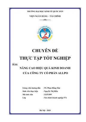 Chuyên đề thực tập tốt nghiệp nâng cao hiệu quả kinh doanh của công ty cổ phần allpo