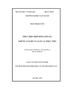 Luận văn thạc sĩ luật học thực hiện hợp đồng dân sự những vấn đề lý luận và thực tiễn
