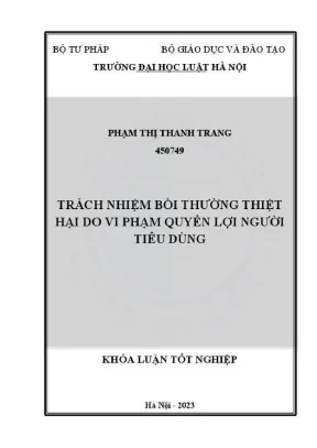 Khóa luận tốt nghiệp trách nhiệm bồi thường thiệt hại do vi phạm quyền lợi người tiêu dùng