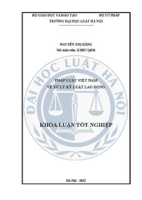 Khóa luận tốt nghiệp pháp luật việt nam về xử lý kỷ luật lao động