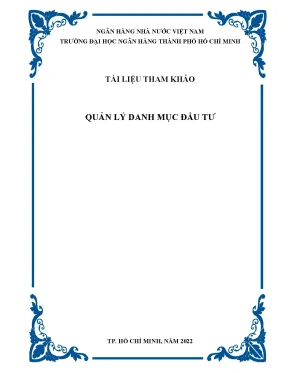 Tài liệu tham khảo quản lý danh mục đầu tư lê văn hải