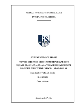 Báo cáo nghiên cứu khoa học factors affecting green cosmetics brand love toward brand loyalty an approach research from consumer perspective in hanoi