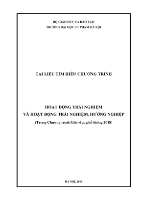 Hoạt động trải nghiệm và hoạt động trải nghiệm hướng nghiệp trong chương trình giáo dục phổ thông 2018