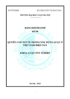 Khóa luận tốt nghiệp quyền con người trong xây dựng luật ở việt nam hiện nay