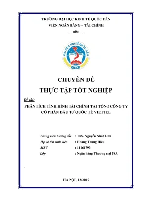 Chuyên đề thực tập tốt nghiệp phân tích tình hình tài chính tổng công ty cổ phần đầu tư quốc tế viettel