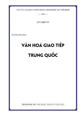 Tài liệu tham khảo văn hóa giao tiếp trung quốc lưu hớn vũ