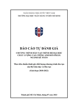 Báo cáo tự đánh giá chương trình đào tạo trình độ đại học chất lượng cao tiếng anh bán phần ngành kế toán