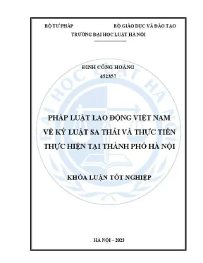 Khóa luận tốt nghiệp pháp luật lao động việt nam về kỷ luật sa thải và thực tiễn thực hiện tại thành phố hà nội