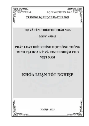 Khóa luận tốt nghiệp pháp luật điều chỉnh hợp đồng thông minh tại hoa kỳ và kinh nghiệm cho việt nam