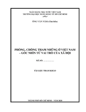 Tài liệu tham khảo phòng chống tham nhũng ở việt nam góc nhìn từ vai trò của xã hội