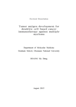 Luận án tiến sĩ tumor antigen development for dendritic cellbased cancer immunotherapy against multiple myeloma