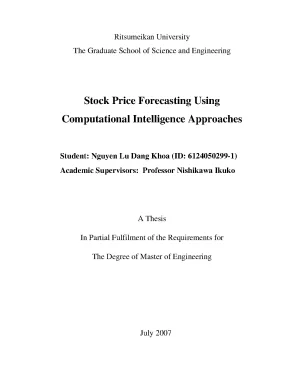 Luận án tiến sĩ stock price forcasting using computational intelligence approaches
