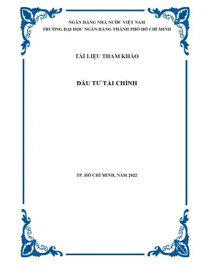 Tài liệu tham khảo đầu tư tài chính
