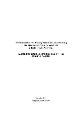 Development of selfhealing system in concrete using bacillus subtilis natto immobilized in light weight aggregate