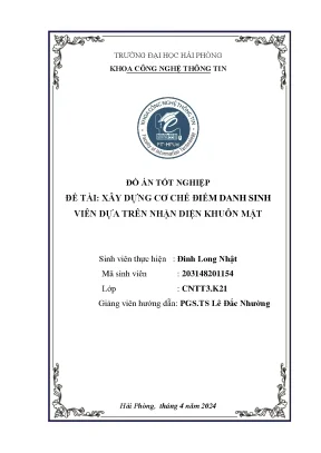Khóa luận tốt nghiệp công nghệ thông tin xây dựng cơ chế điểm danh sinh viên dựa trên nhận diện khuân mặt