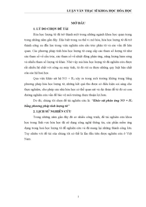 Luận văn khảo sát phản ứng no h2 bằng phương pháp tính lượng tử