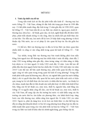 Luận văn quan hệ kinh tế thương mại giữa mông cổ và việt nam thực trạng và triển vọng1