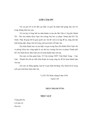 Luận văn yếu tố kỳ ảo trong văn xuôi lãng mạn việt nam giai đoạn 1930 1945