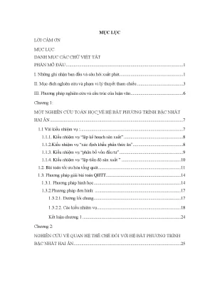 Luận văn một nghiên cứu didactic về dạy học hệ bất phương trình bặc nhất hai ẩn