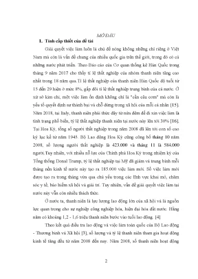Luận văn thực hiện chính sách giải quyết việc làm cho thanh niên từ thực tiễn quận ba đình thành phố hà nội