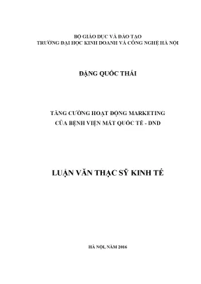 Luận văn thạc sĩ hubt hoạt động marketing của bệnh viện mắt quốc tế dnd