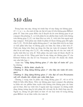 Luận văn thạc sĩ xây dựng không gian lp cho đại số toán tử