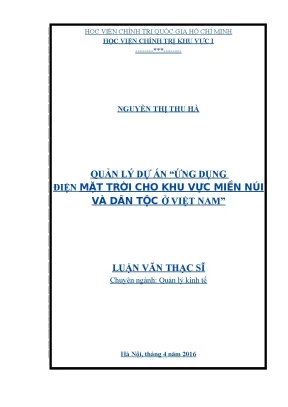 Luận văn tốt nghiệp ứng dụng điện mặt trời cho khu vực miền núi và dân tộc ở việt nam