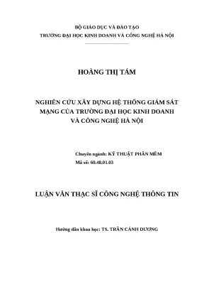 Luận văn thạc sĩ xây dựng hệ thống giám sát mạng của trường đại học kinh doanh và công nghệ hà nội