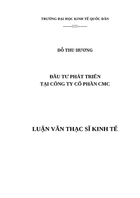 Luận văn thạc sĩ đầu tư phát triển tại công ty cổ phần cmc