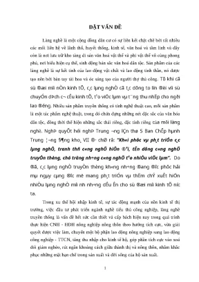 Luận văn tốt nghiệp phát triển làng nghề đúc đồng tống xá xã yên xá huyện ý yên tỉnh nam định