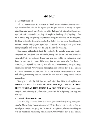 Luận văn thạc sĩ giáo dục học thiết kế giáo án điện tử môn hoá học lớp 10 chương trình nâng cao theo hướng dạy học tích cực