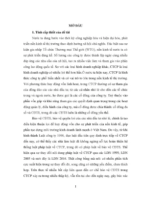 Luận văn bảo vệ quyền lợi của cổ đông thiểu số trong công ty cổ phần theo pháp luật doanh nghiệp việt nam hiện nay