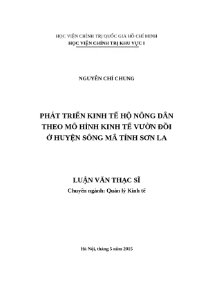 Luận văn thạc sĩ quản lý kinh tế phát triển kinh tế hộ nông dân theo mô hình kinh tế vườn đồi ở huyện sông mã tỉnh sơn la