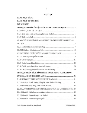 Luận văn hoạch định chiến lược marketing cho ngành du lịch hạ long đến năm 2020