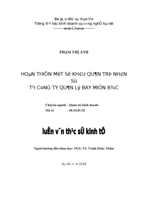 Luận văn thạc sĩ hubt hoàn thiện một số khâu quản trị nhân sự tại công ty quản lý bay miền bắc
