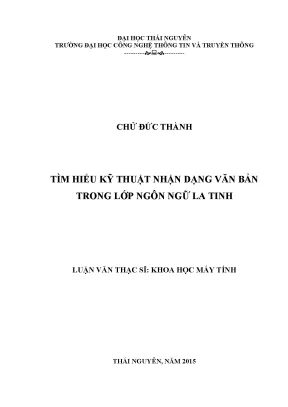 Luận văn thạc sĩ khoa học máy tính tìm hiểu kỹ thuật nhận dạng văn bản trong lớp ngôn ngữ la tinh